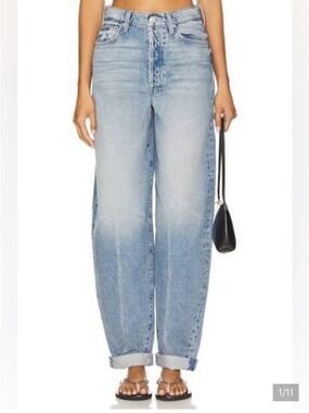 NWT MOTHER Jeans - The Fangirl Button Skimp Cuff in Blinded By The Light - 25